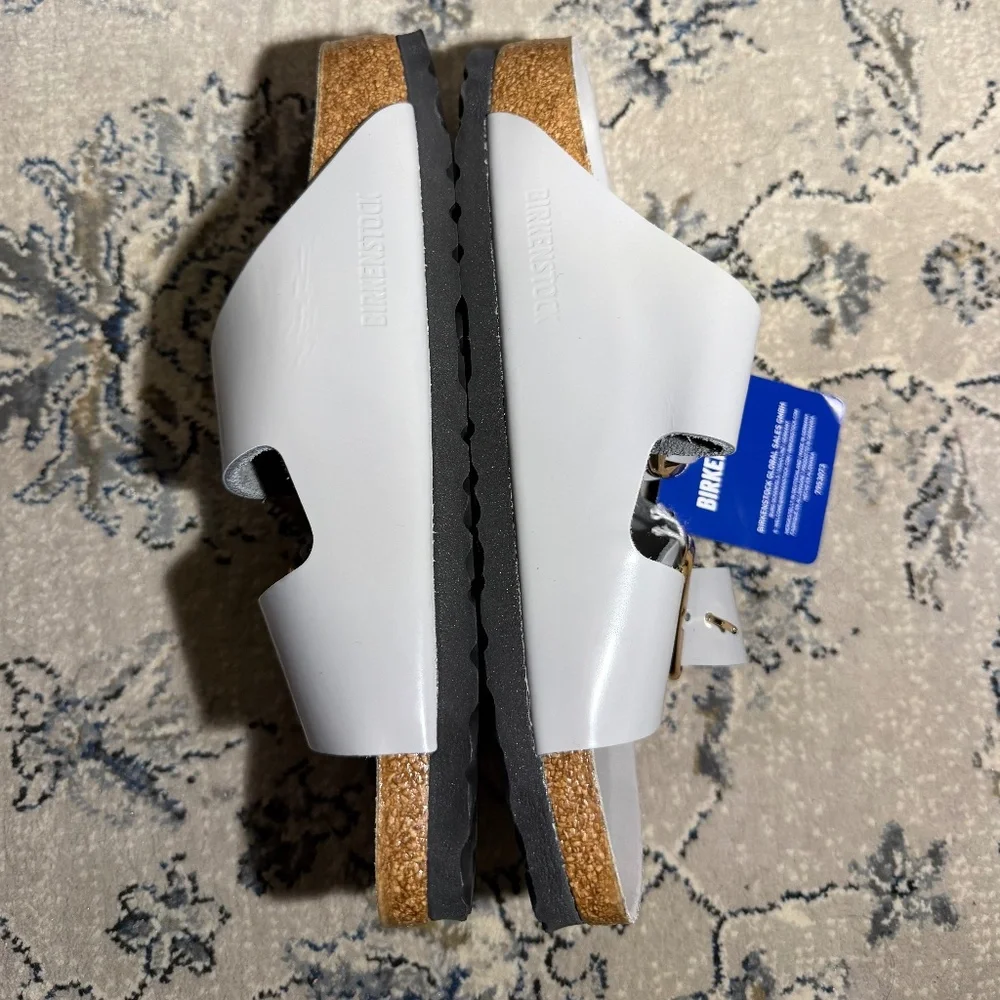 Birkenstock Arizona Big Buckle Narrow Leather Sandal Grey - Picture 8 of 9